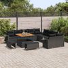 vidaXL Gartensofa-set mit Kissen 13 pcs Schwarz Poly-Rattan 3363744 Bild 3