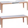 Esstisch Funktionstisch MAGNUS Vierfußtisch 160-220 x76cm MDF Weiß Bild 3
