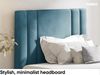 MEBLINI Kinderbett mit Bettkasten CARDI 90x200 Links – H3/Blau Samt Gepolstert Einzelbett mit Matratze - Polsterbett mit Stauraum - Bett mit Kopfteil – Stauraumbett Bild 3
