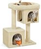 Feandrea Kratzbaum, 84 cm Katzenbaum, L, Katzenhaus für große Katzen bis zu 7 kg, große Plattform, 2 Katzenhöhlen, Sisalstämme, beige Bild 2