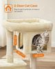 Feandrea Kratzbaum, 84 cm Katzenbaum, L, Katzenhaus für große Katzen bis zu 7 kg, große Plattform, 2 Katzenhöhlen, Sisalstämme, beige Bild 4