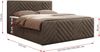 Boxspringbett mit zwei Bettkästen, 7 Härtezonen Multipocket-Matratzen, dekoratives Kopfteil und Front, Doppelbett - PARIS DUO - 180 x 200 cm - Braun Velours - H3 Bild 5