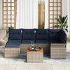 vidaXL Gartensofa-set 7 pcs Grau und Marineblau Poly-Rattan 3356022 Bild 3