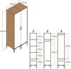 Dmora Kleiderschrank 2 Türen Acate, Schlafzimmermöbel, Schrank, Garderobe, 80x201h48 cm, Weiß und Walnuss Bild 3