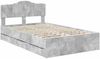 vidaXL Bettrahmen mit Kopfteil Beton Grau 135 x 190 cm Ingenieurs Holz 3413015 Bild 4