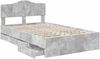vidaXL Bettrahmen mit Kopfteil Beton Grau 135 x 190 cm Ingenieurs Holz 3413015 Bild 5