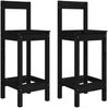 vidaXL Barstühle 2 Stk. Schwarz 40x41,5x112 cm Massivholz Kiefer 822146 Bild 2