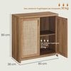 VASAGLE Küchenschrank im Boho-Stil, Türen Rattan-Optik, Sideboard, verstellbare Ablage, Wohnzimmer, braun Bild 5