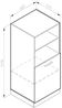 Hochschrank R-Line Grau 60 cm mit offenen Regalen, und Tür Vicco Bild 3