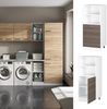 Hochschrank R-Line Grau 60 cm mit offenen Regalen, und Tür Vicco Bild 2