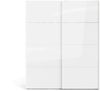 Dmora Kleiderschrank 2 Türen Badesse, Schlafzimmermöbel, Schrank, Garderobe, 182x62 h220 cm, Glänzendes Weiß Bild 5