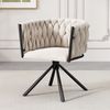 Esszimmerstuhl Samt mit 360°-Drehfunktion, Metallgestell, 71 x 51 x 61, beige Bild 1