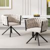Esszimmerstuhl Samt mit 360°-Drehfunktion, Metallgestell, 71 x 51 x 61, beige Bild 2