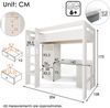Kindereinzelbett 90×200 cm aus MDF und Spanplatte mit Schreibtisch und USB-Typ-C-Anschluss, weiß Bild 4