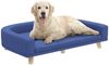 PawHut Tierbett mit Holzbeine, Sitzkissen, Polyester, für große Hunde, 98 x 67 x 25 cm Blau Bild 2
