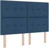 vidaXL Boxspringbett mit Matratze mit Kopfteil Blau 140 x 190 cm Stoff 3339391 Bild 4