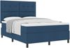 vidaXL Boxspringbett mit Matratze mit Kopfteil Blau 140 x 190 cm Stoff 3339391 Bild 2