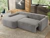 Ecksofa, L-förmiges, lose Kissen, DL-Schlaffunktion, (H 100 x T 187 x B 273 cm) - CUBO L - Plüsch Hellgrau - linke Seite Bild 4