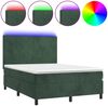 vidaXL Boxspringbett mit Matratze & LED Dunkelgrün 140x190 cm Samt 3136002 Bild 2