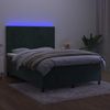 vidaXL Boxspringbett mit Matratze & LED Dunkelgrün 140x190 cm Samt 3136002 Bild 4