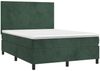vidaXL Boxspringbett mit Matratze & LED Dunkelgrün 140x190 cm Samt 3136002 Bild 3