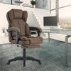 Bürostuhl mit gepolsterten 3-Punkt-Armlehnen - Schreibtischstuhl mit Kopf- und Fußstütze - ergonomischer Bürostuhl mit einer verstellbaren Rückenlehne für gesündere Sitzpositionen Kaffeebraun Bild 2