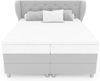 99rooms Hermes Boxspringbett 140x200 cm Velours SORO Orange Bonell-Federung Bild 2