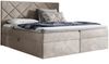 MEBLINI Boxspringbett BOTTEGA 160x200 cm mit Bettkasten – H3/Dunkelbeige Samt Polsterbett - Gepolstert Doppelbett mit Matratze und Topper - Polsterbett mit Stauraum - Bett mit Kopfteil – Stauraumbett Bild 2