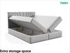 MEBLINI Boxspringbett BOTTEGA 160x200 cm mit Bettkasten – H3/Dunkelbeige Samt Polsterbett - Gepolstert Doppelbett mit Matratze und Topper - Polsterbett mit Stauraum - Bett mit Kopfteil – Stauraumbett Bild 5