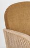 Sessel Dalida aus Stoff, skandinavischer Stil mit Rattan-Armlehnen, Senfgelb, bequem gepolstert Bild 4