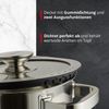 Meisterkoch Topfset Induktion Edelstahl Kochtopfset 3-teilig, Silikonring mit Sieb im Glasdeckel, Hitzeisolierende Griffe, Innenskala, spülmaschinengeeignet, für alle Herdarten Bild 4