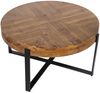 DRW Couchtisch aus MDF und Metallbeinen, in Natur und Schwarz, 82 x 82 x 43 cm Bild 1