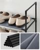 Songmics Schuhregal,10 Ebenen, Schuhablage, Schuhaufbewahrung, schmal, 33 x 33 x 173 cm, Metallgestell, Ablagen aus Vliesstoff, für Flur, Schlafzimmer, Grau RSL110G01 Bild 5
