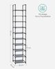 Songmics Schuhregal,10 Ebenen, Schuhablage, Schuhaufbewahrung, schmal, 33 x 33 x 173 cm, Metallgestell, Ablagen aus Vliesstoff, für Flur, Schlafzimmer, Grau RSL110G01 Bild 4