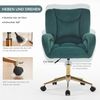 STILVORA Stuhl mit goldenen Beinen,Bürostuhl Ankleidestuhl aus Samtstoff,Grün (Höhenverstellbarer Velvet Drehstuhl für Home-Office, Büro & Schlafzimmer – Ergonomisch, 360° drehbar, goldene Metallbeine, bequemer Samtbezug), mit goldenen Beinen Bild 4