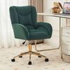 STILVORA Stuhl mit goldenen Beinen,Bürostuhl Ankleidestuhl aus Samtstoff,Grün (Höhenverstellbarer Velvet Drehstuhl für Home-Office, Büro & Schlafzimmer – Ergonomisch, 360° drehbar, goldene Metallbeine, bequemer Samtbezug), mit goldenen Beinen Bild 5