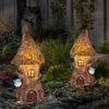LED Solarleuchte, Baumstamm-Haus, Deko-Licht, H 23 cm Bild 3