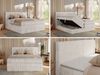 Boxspringbett, Doppelbett mit zwei Bettkästen und Multipocket-Matratze, Cord Bett - TILIANO KING - 160 x 200 cm - Beige Cord - H4 Bild 2