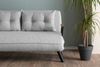 Dmora 2-Sitzer SchlafsofaCalvin, Verwandelbares Sofa, Lineare Stoffstruktur, Schlafsessel mit Stauraum, 133x78 h78 cm, Hellgrau Bild 4
