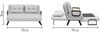 Dmora 2-Sitzer SchlafsofaCalvin, Verwandelbares Sofa, Lineare Stoffstruktur, Schlafsessel mit Stauraum, 133x78 h78 cm, Hellgrau Bild 3