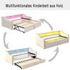 Schlafsofa Leinenstoff mit Ausziehbett, USB-Anschluss & LED, 90/180x200 cm, Beige, ohne Matratze Bild 5