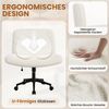 Yaheetech Bürostuhl mit breitem Sitz, ergonomischer Schreibtischstuhl Drehstuhl mit Rückenlehn, höhenverstellbar, Elfenbein Bild 5