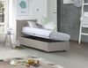 Dmora Astianatte Einzelbett, Bettkasten mit Stoffbezug, 100 % Made in Italy, seitliche Öffnung, inklusive Matratze 80 x 190 cm, Beige Bild 4