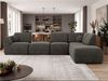Wohnlandschaft modular NOARA 6M L, Eckcouch mit Wellenfederung, freistehendes Ecksofa, Modernes Design - Dunkelgrau Velvet - Rechts Bild 4