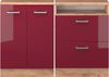 Küchenschrank für Dachschrägen R-Line Rot Hochglanz 120 cm 2er Set Vicco Bild 4