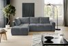 Selsey 'Taremi' Ecksofa mit Chenillebezug, Schlaffunktion und Stauraum, Dunkelgrau, beidseitig Bild 2