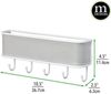 mDesign Briefablage Schlüsselbrett Organizer 5 Haken Wandmontage Grau Weiß Bild 2