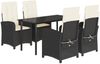 vidaXL 5-tlg. Garten-Essgruppe mit Kissen Schwarz Poly Rattan 3212303 Bild 2