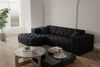 Ecksofa Designersofa CHANTAL in Stoff Opera Velvet Schwarz Ottomane Links Bild 5