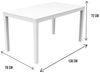 Dmora Außentisch Asar, rechteckiges Esszimmerregal, Mehrzweck-Gartentisch für drinnen und draußen, 100 % Made in Italy, 138 x 78 x 72 cm, Weiß Bild 3